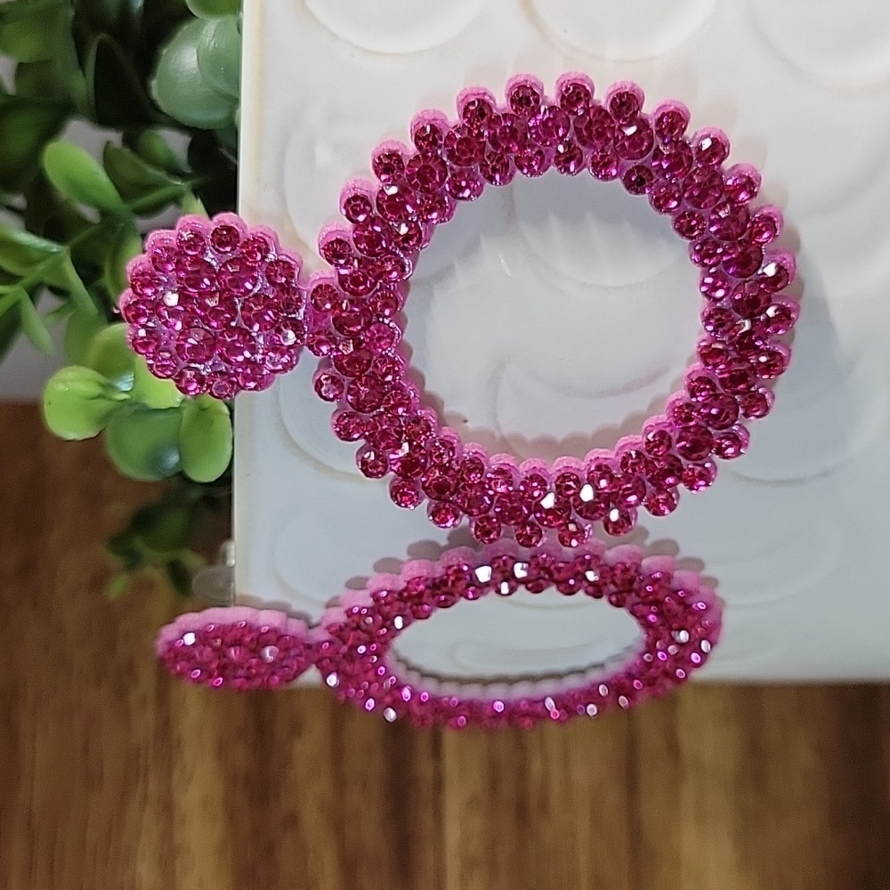 SPARKLE DROP HOOP ILLUSION EARRINGS
